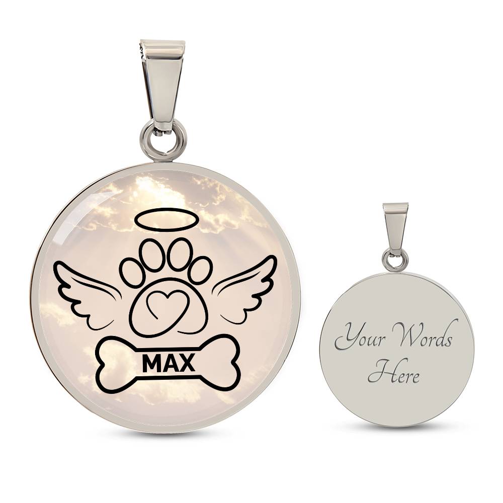 Personalized Dog Memorial Necklace, dog remembrance gift,