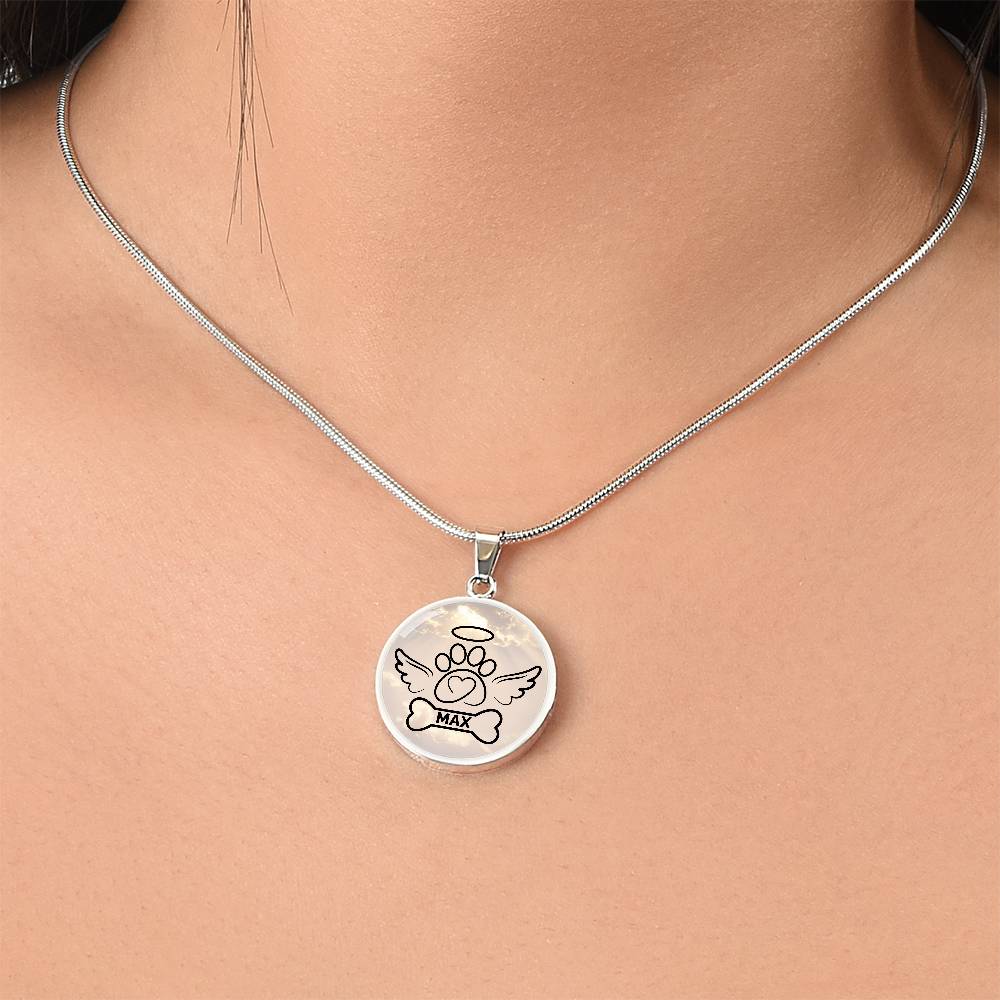 Personalized Dog Memorial Necklace, dog remembrance gift,
