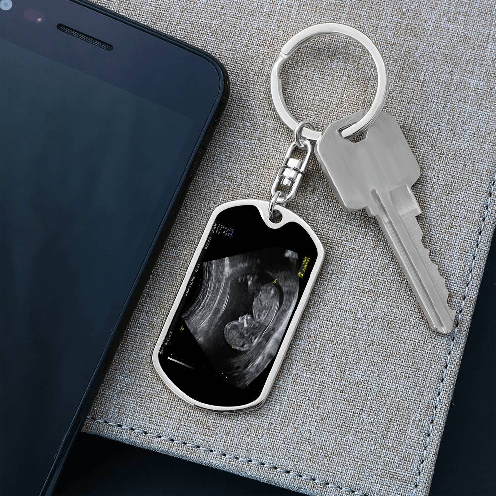 Sonogram Dog Tag Keychain