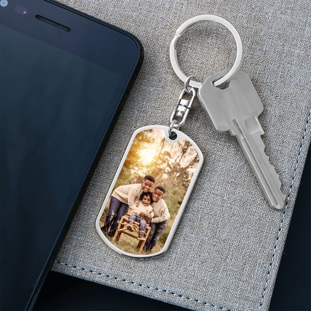 Brothers photo 1 Dog tag with swivel keychain
