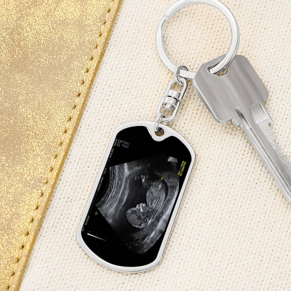 Sonogram Dog Tag Keychain