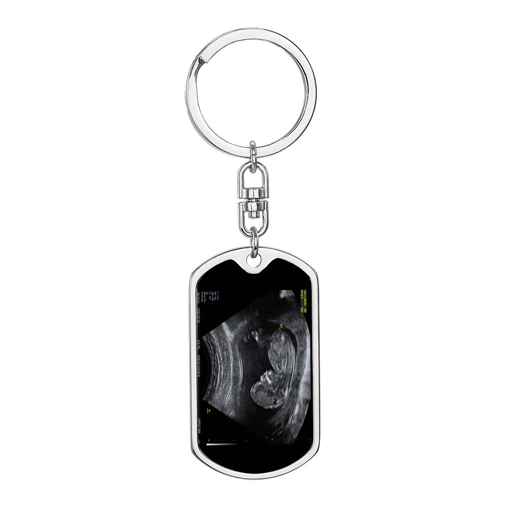 Sonogram Dog Tag Keychain