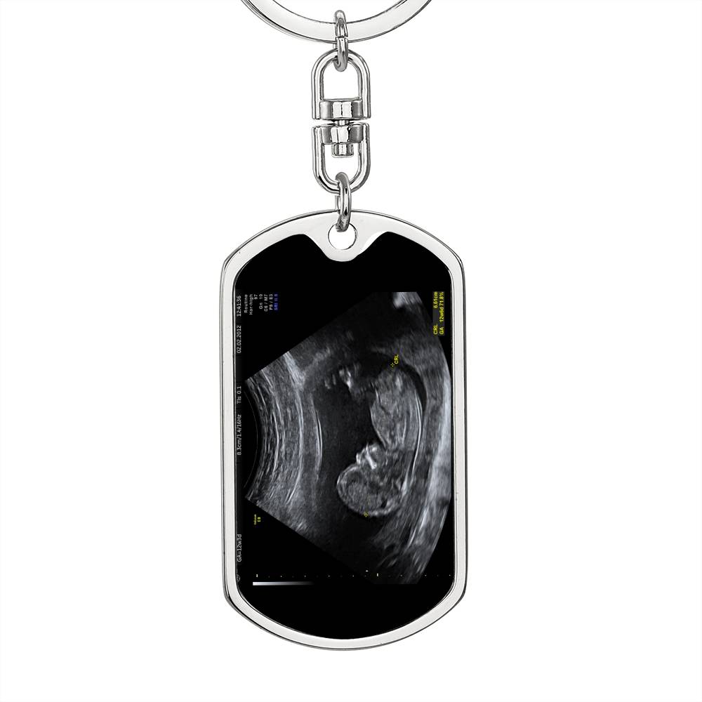 Sonogram Dog Tag Keychain
