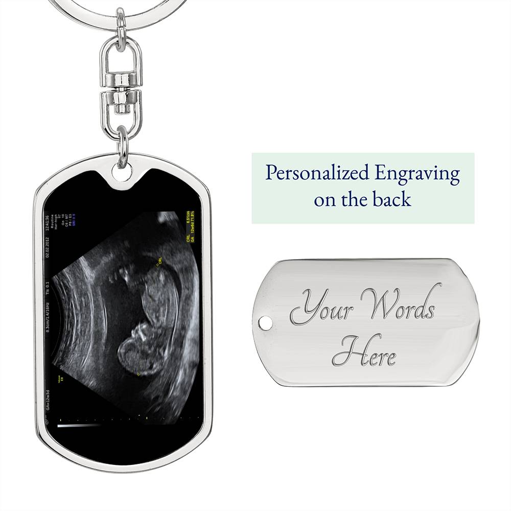 Sonogram Dog Tag Keychain