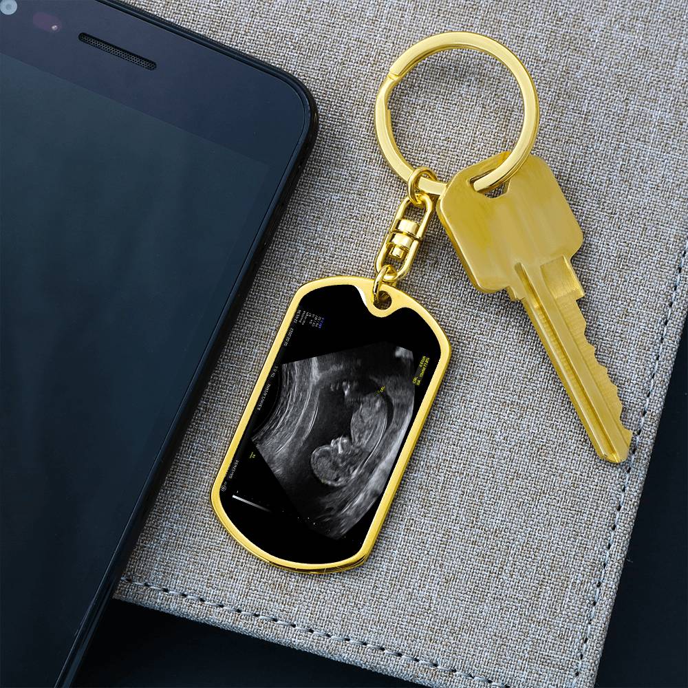 Sonogram Dog Tag Keychain