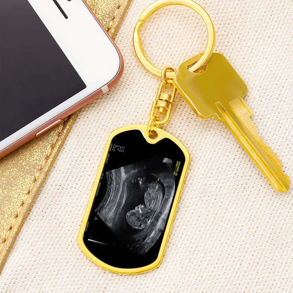 Sonogram Dog Tag Keychain