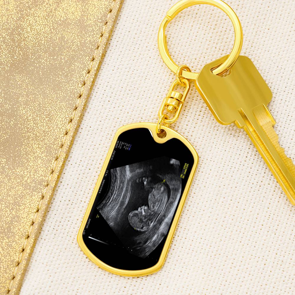 Sonogram Dog Tag Keychain