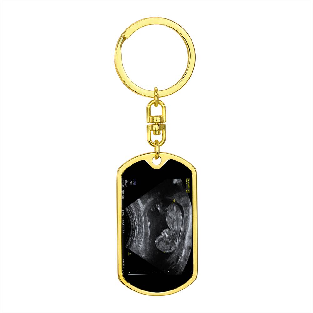 Sonogram Dog Tag Keychain