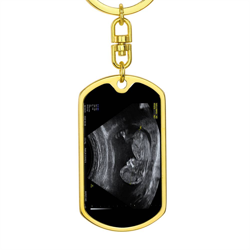 Sonogram Dog Tag Keychain