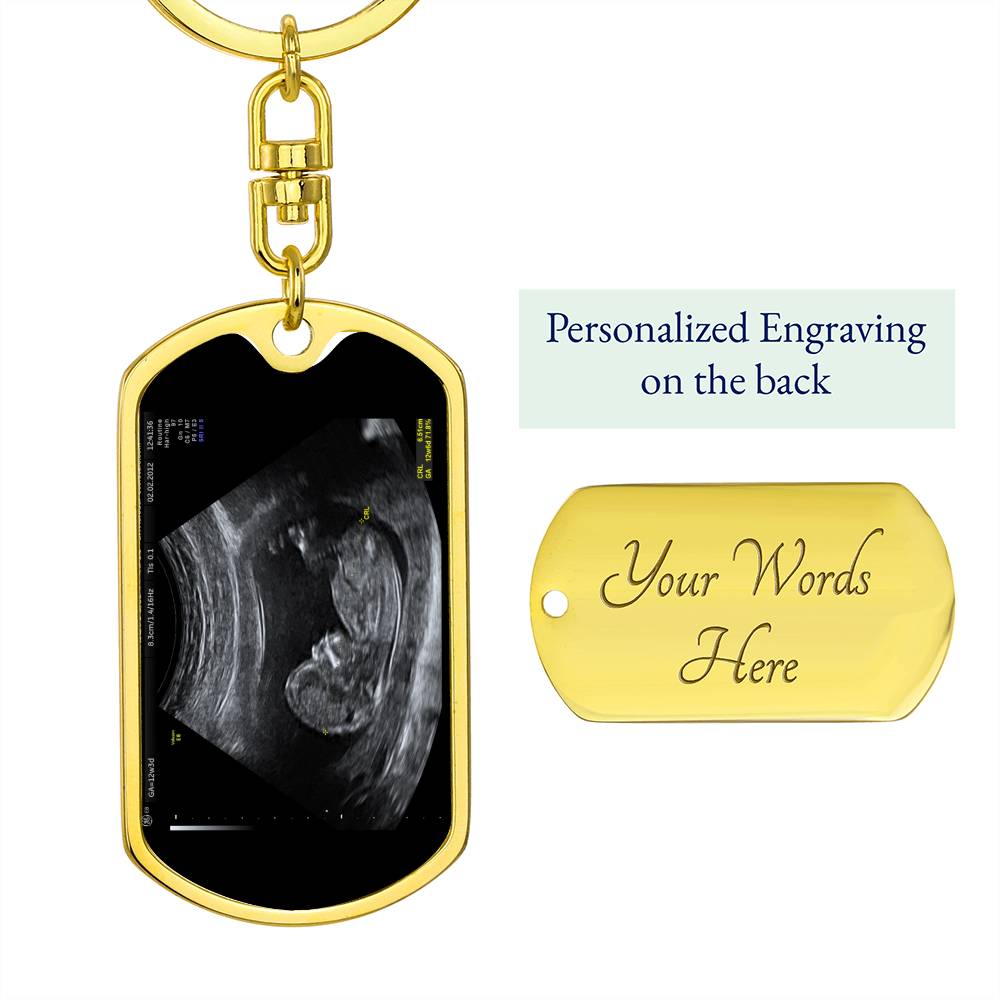 Sonogram Dog Tag Keychain