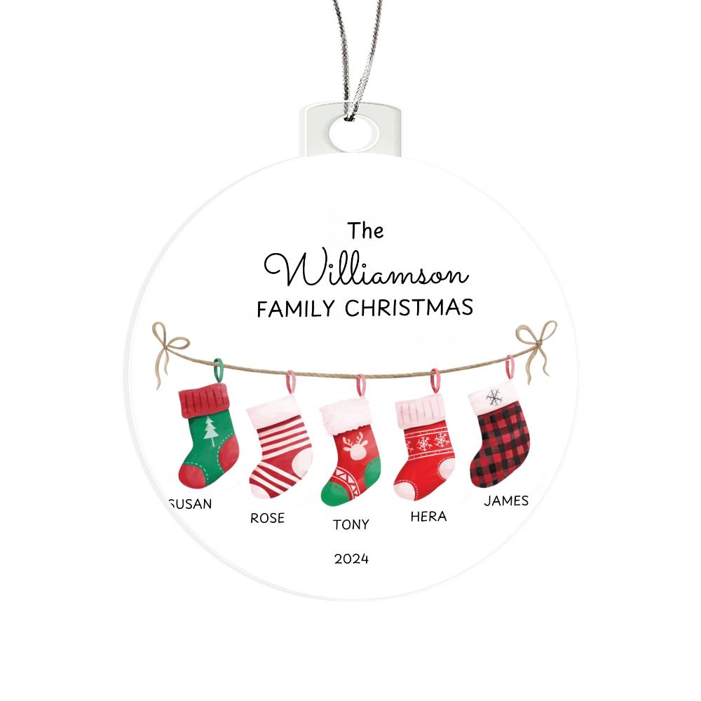 Family Christmas ornaments, Personlize with Family last name and family members name