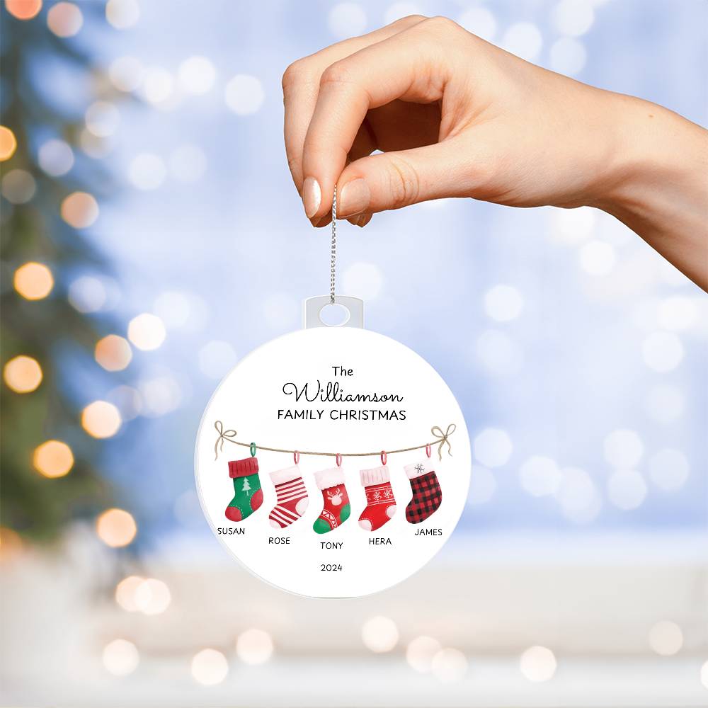 Family Christmas ornaments, Personlize with Family last name and family members name
