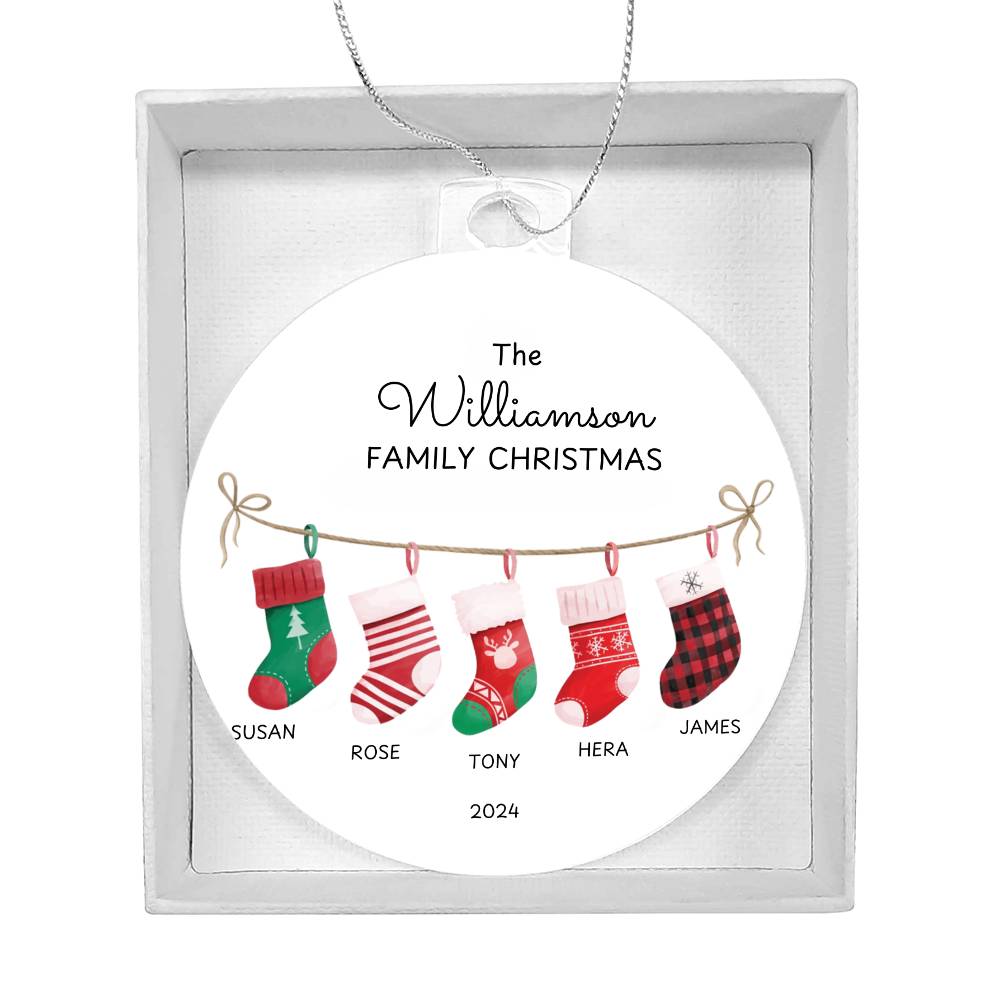 Family Christmas ornaments, Personlize with Family last name and family members name