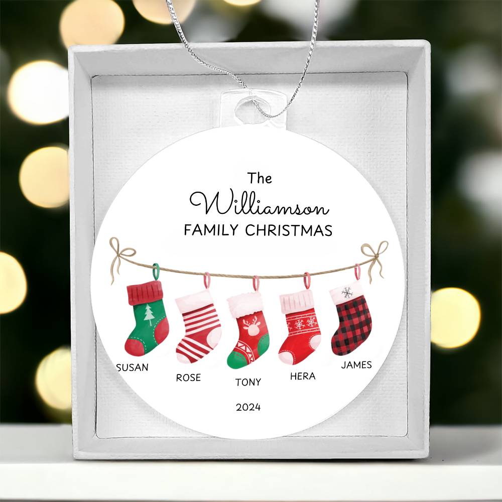Family Christmas ornaments, Personlize with Family last name and family members name