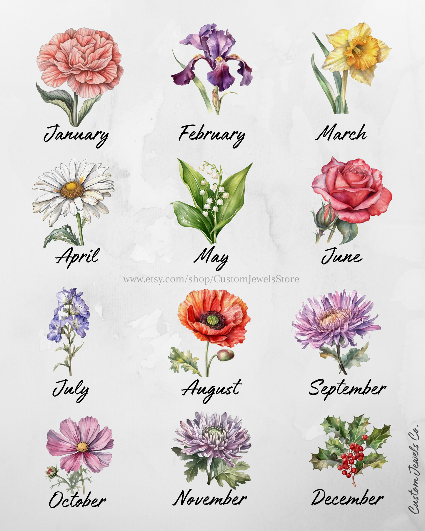 Birth Month Flower Necklace
