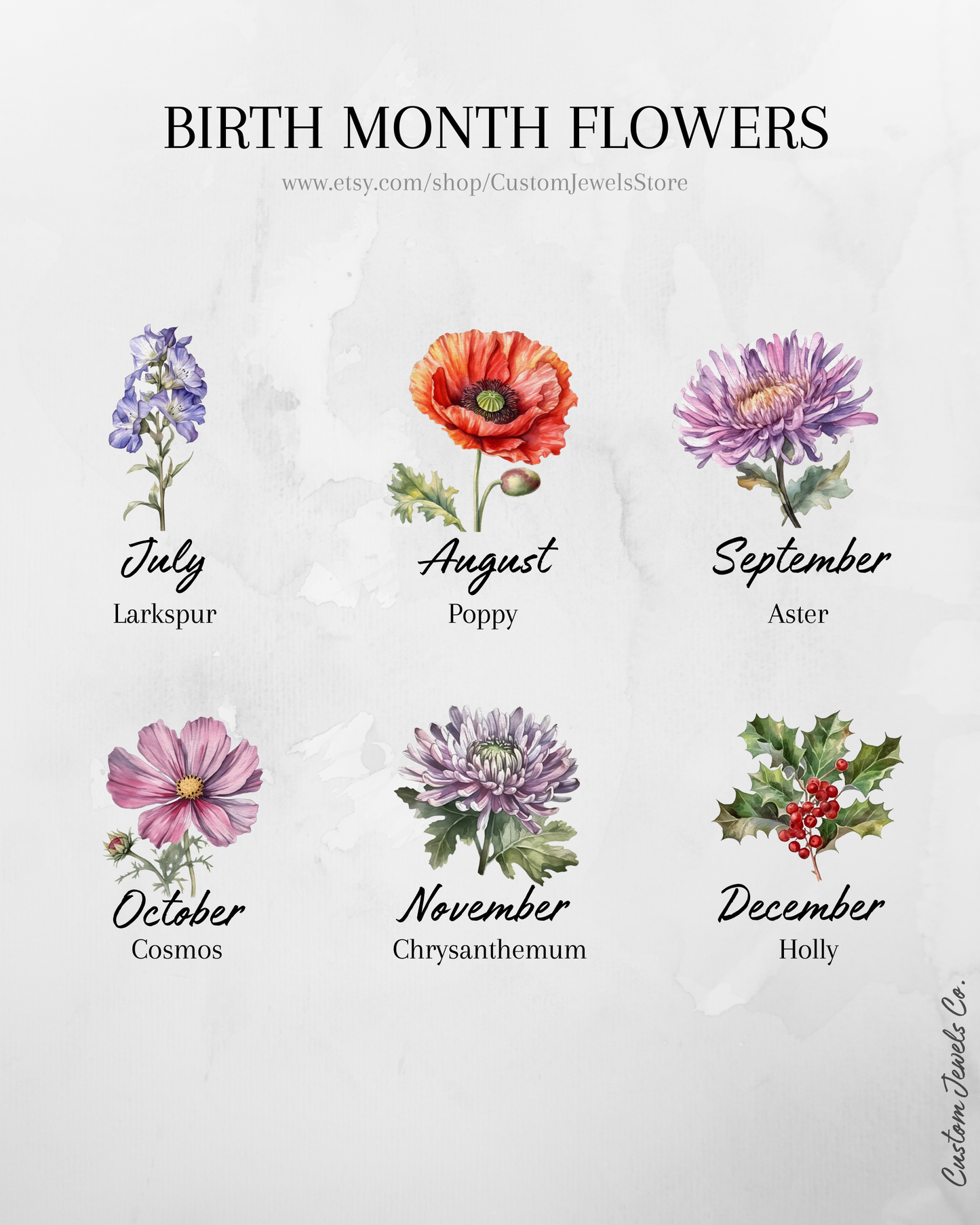 Birth Month Flower Necklace
