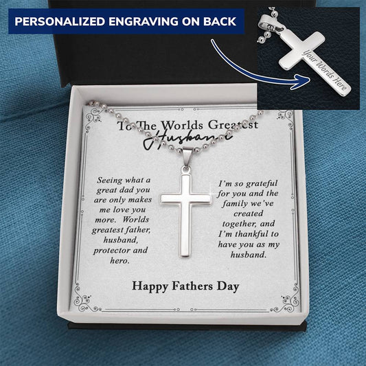 Worlds Greatest Dad Cross Necklace