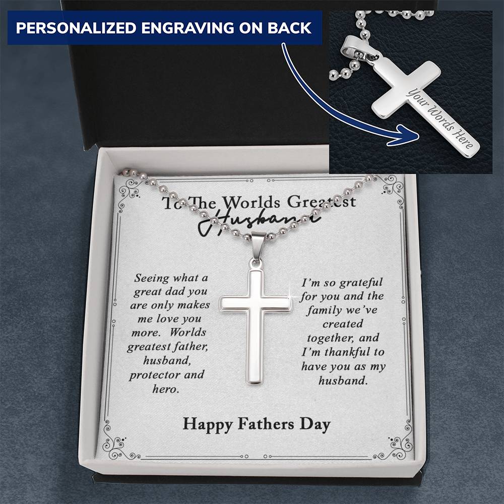Worlds Greatest Dad Cross Necklace