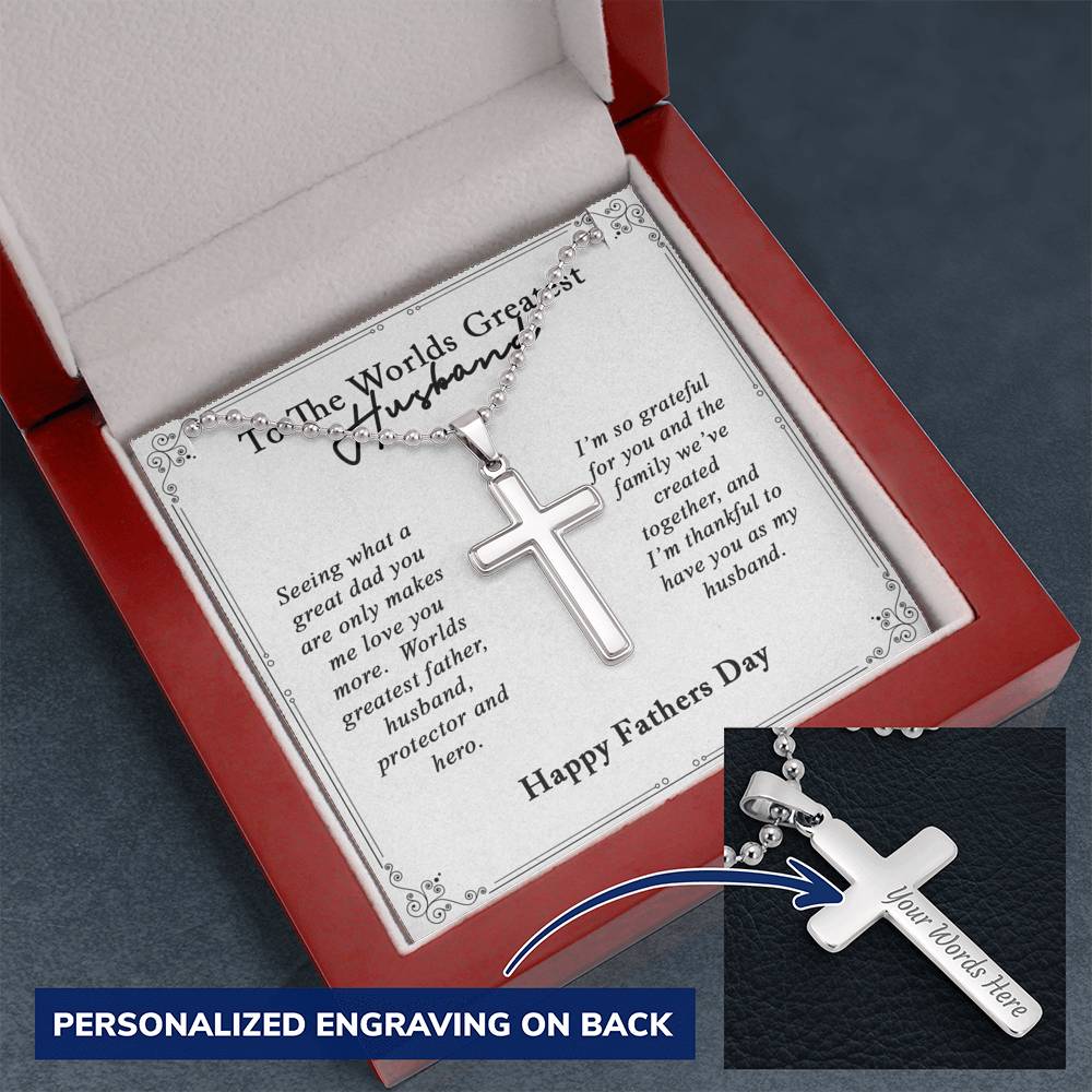 Worlds Greatest Dad Cross Necklace
