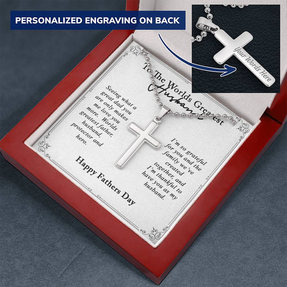 Worlds Greatest Dad Cross Necklace