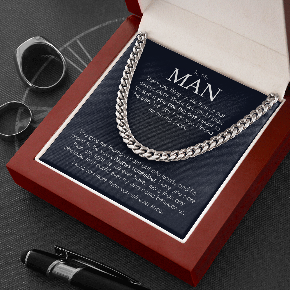 To my man, you are the one