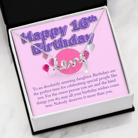 16 Birthday - to daughter - Purple Balloons - v1 LV