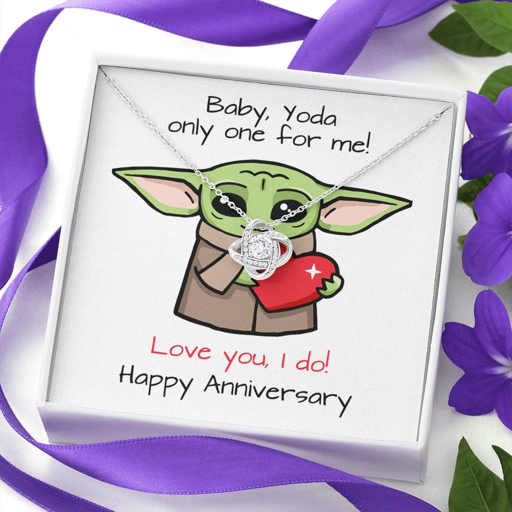 Baby Yoda Anniversary Card - Great 1st anniversary gift for star wars lovers, mandalorian wife, girlfriend boyfriend