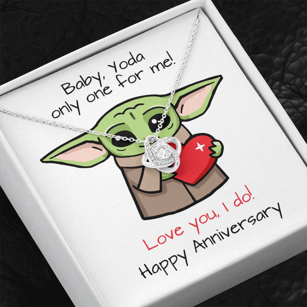 Baby Yoda Anniversary Card - Great 1st anniversary gift for star wars lovers, mandalorian wife, girlfriend boyfriend