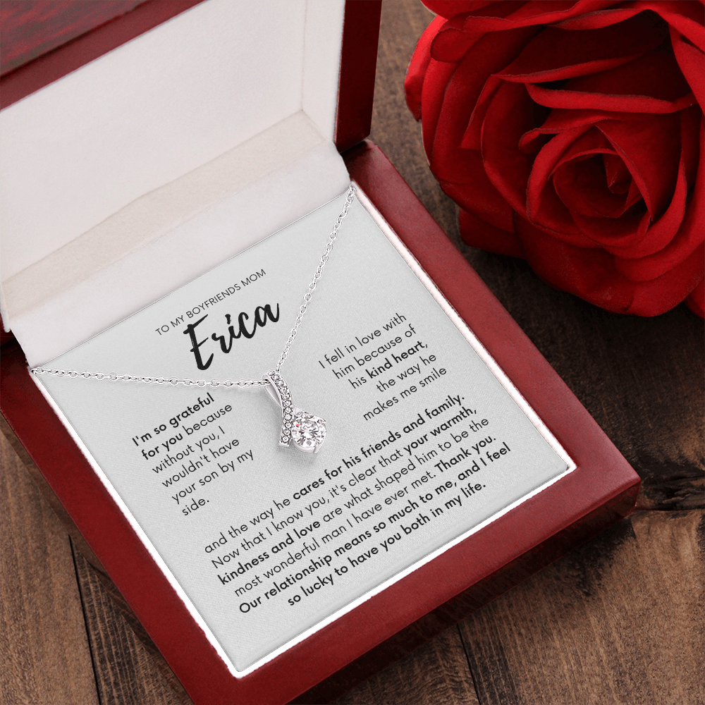 Personalized - To my Boyfriends mom, Your son by my side, Bfm4 white