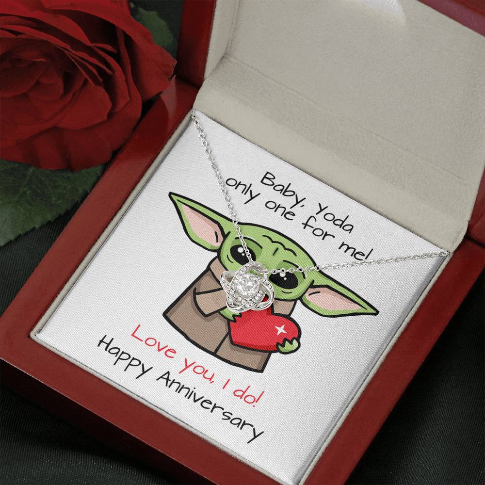Baby Yoda Anniversary Card - Great 1st anniversary gift for star wars lovers, mandalorian wife, girlfriend boyfriend