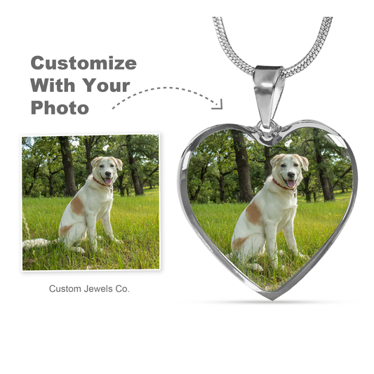 Custom Photo Pendant Necklace, Pendant, Dog Photo
