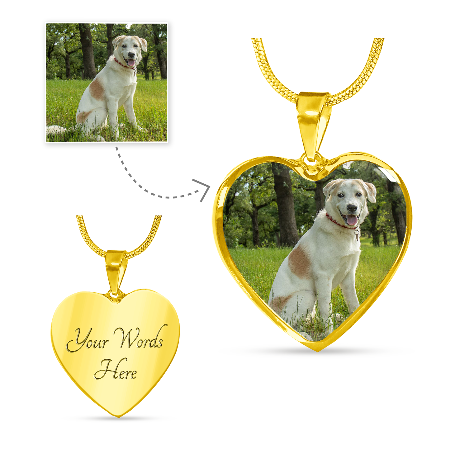 Custom Photo Pendant Necklace, Pendant, Dog Photo