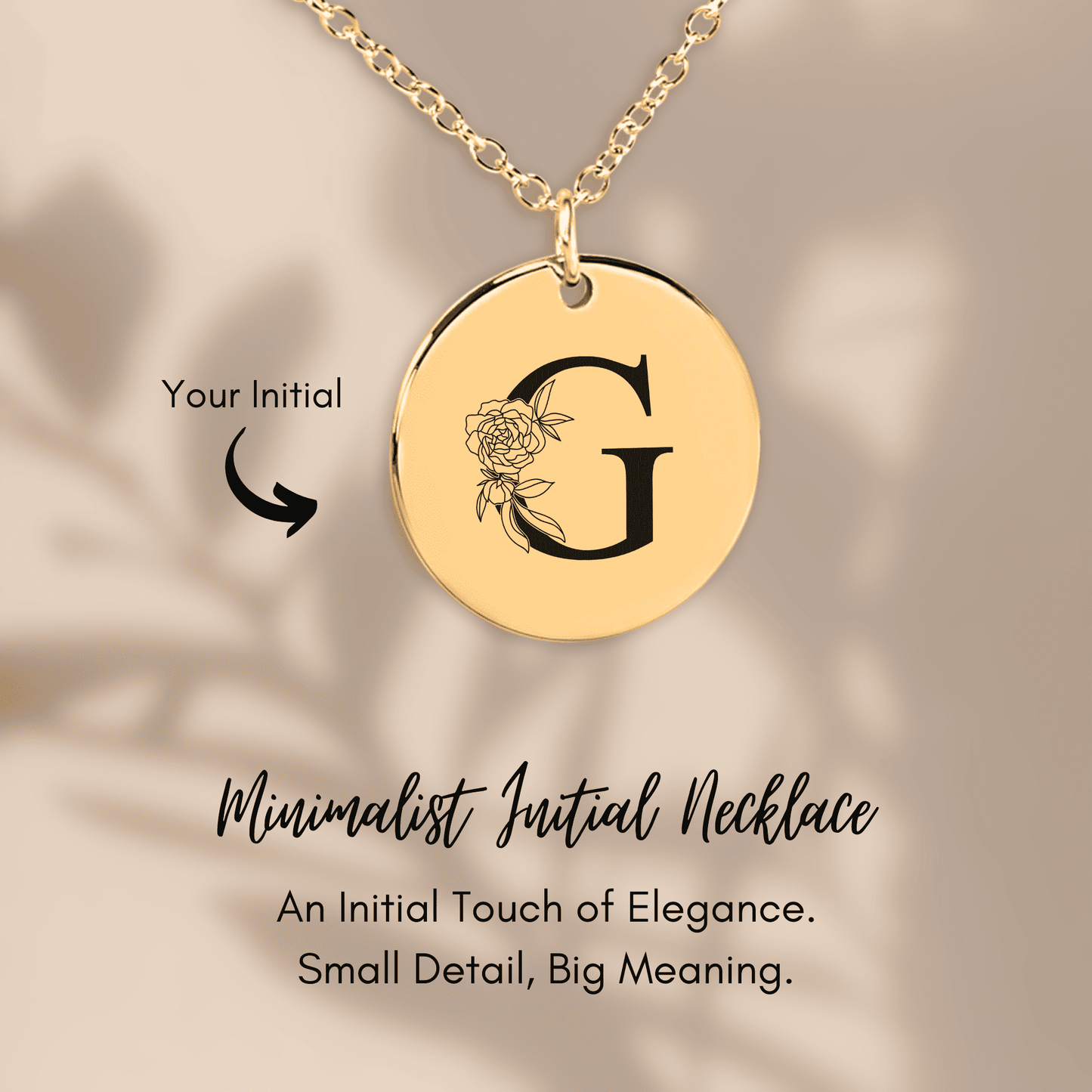 To My Girlfriend Necklace - Floral Initial Necklace – G, Christmas Gift For Girlfriend