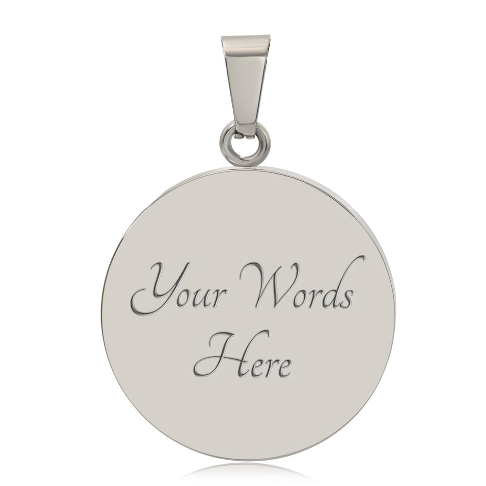 The best is yet to come gradient Circle Graphic Necklace