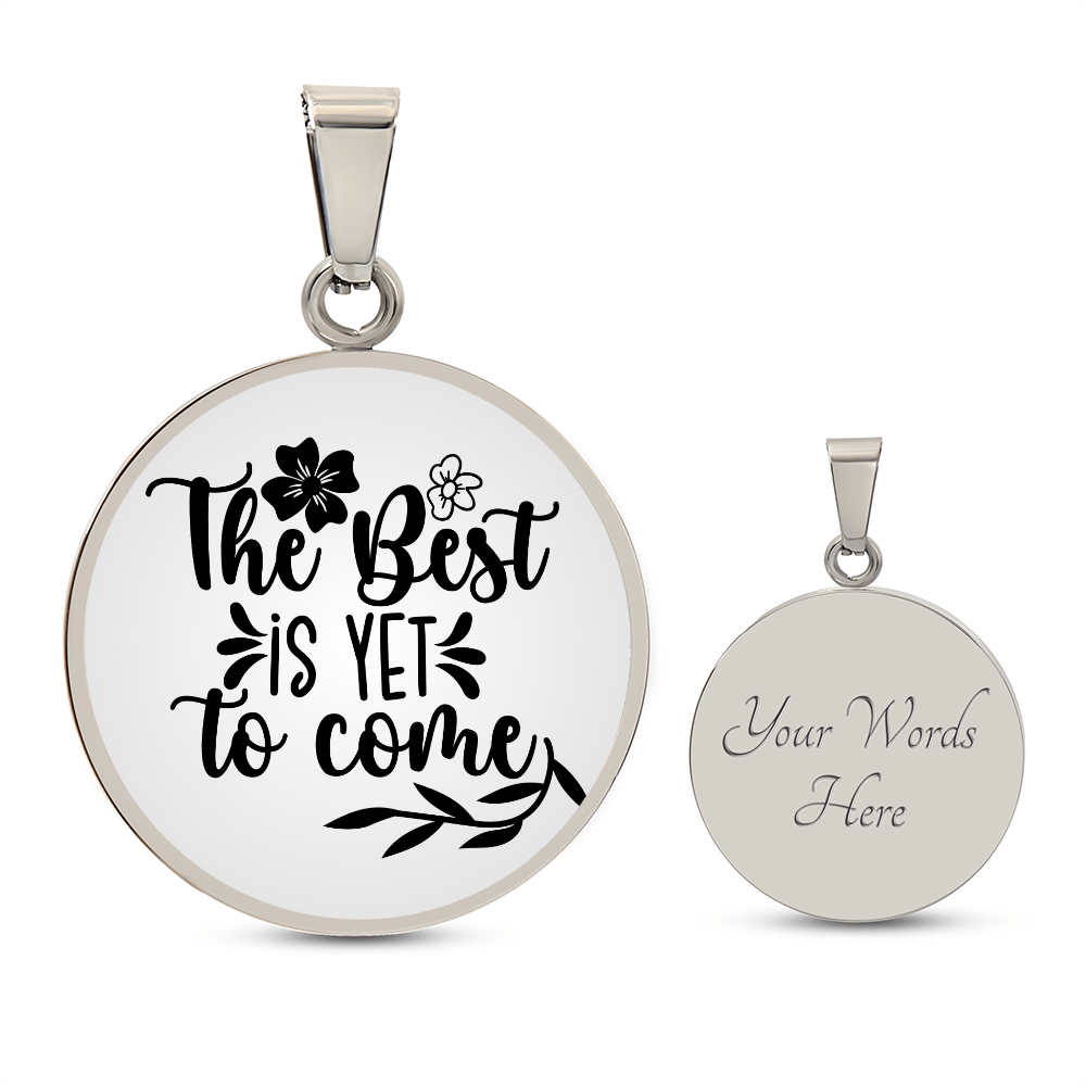 The best is yet to come gradient Circle Graphic Necklace