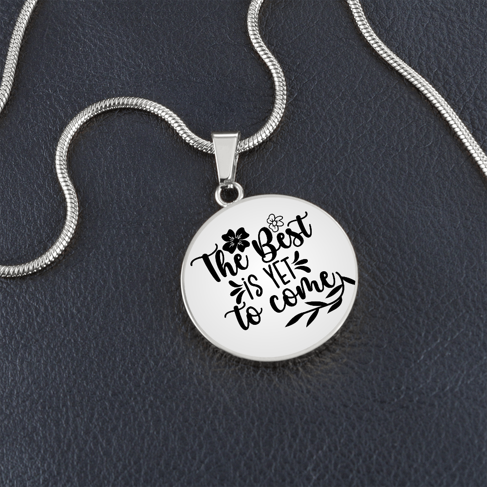 The best is yet to come gradient Circle Graphic Necklace