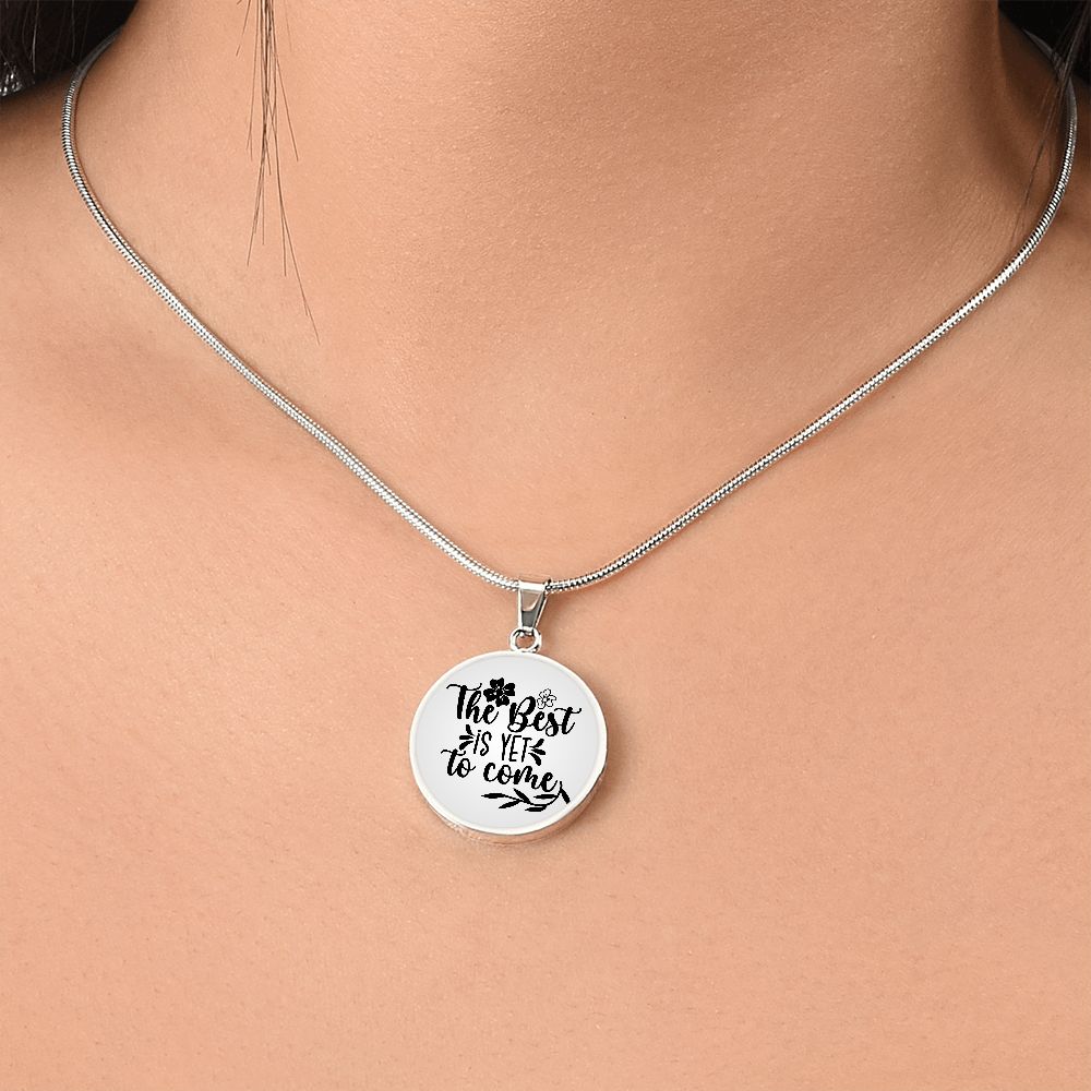 The best is yet to come gradient Circle Graphic Necklace