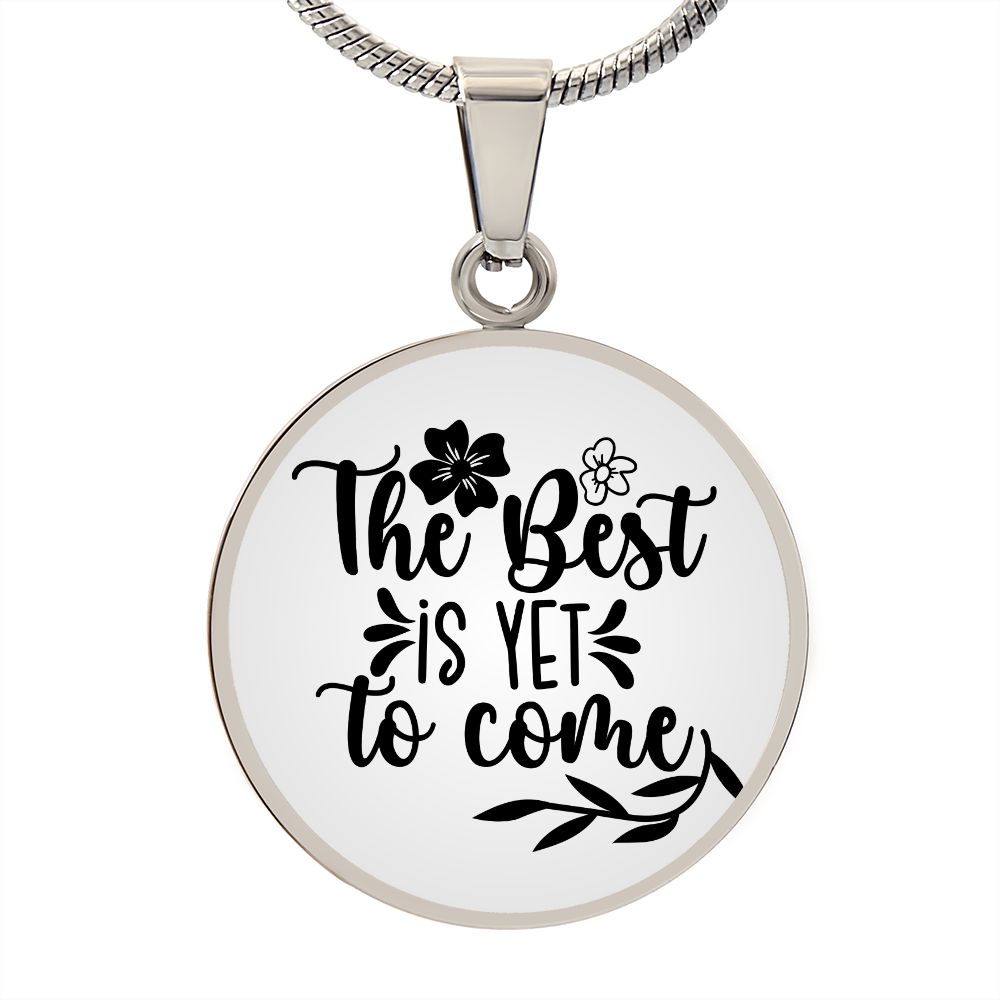 The best is yet to come gradient Circle Graphic Necklace