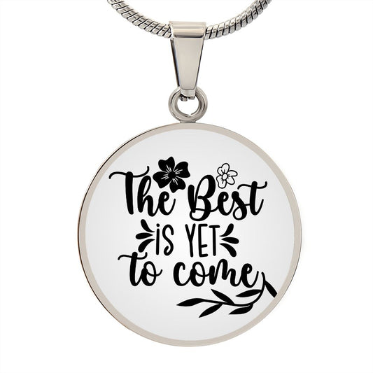 The best is yet to come gradient Circle Graphic Necklace