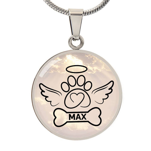 Personalized Dog Memorial Necklace, dog remembrance gift,