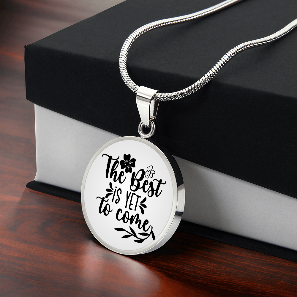 The best is yet to come gradient Circle Graphic Necklace