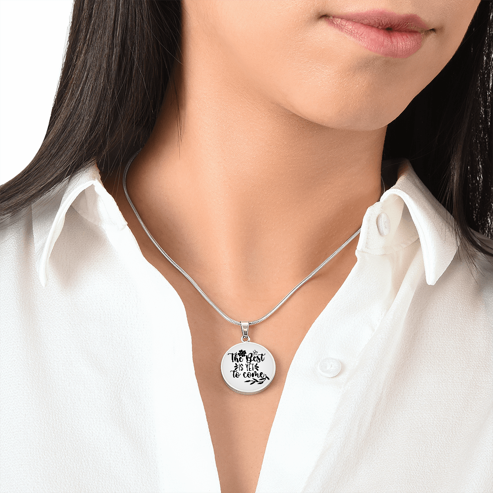 The best is yet to come gradient Circle Graphic Necklace