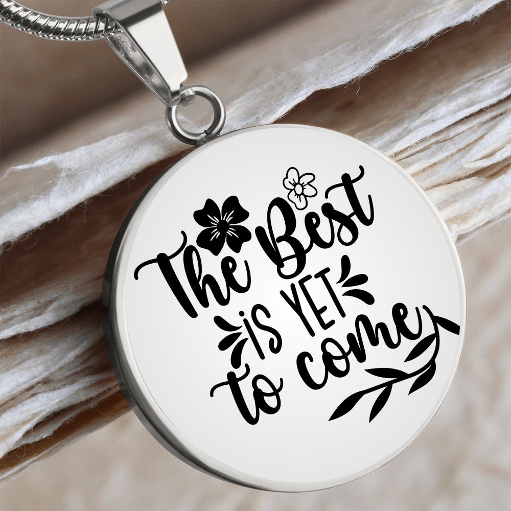 The best is yet to come gradient Circle Graphic Necklace