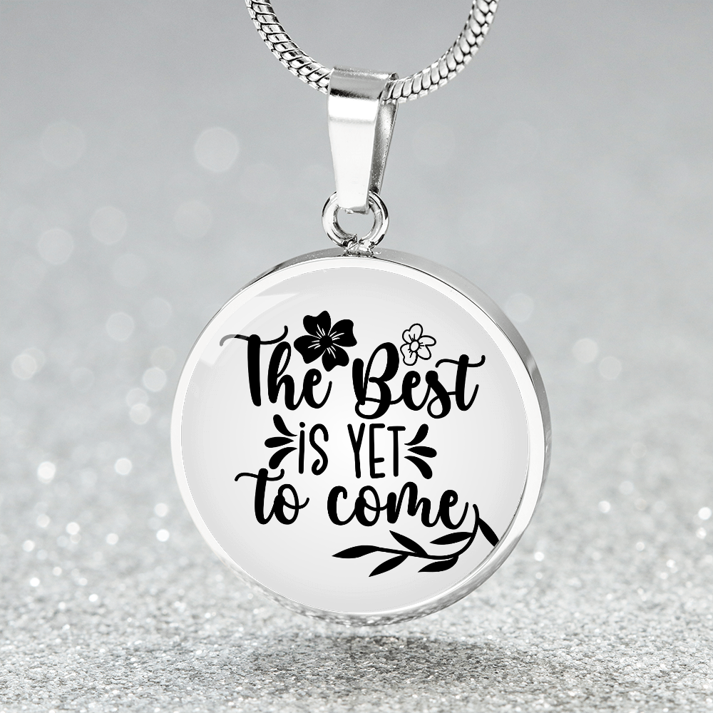 The best is yet to come gradient Circle Graphic Necklace
