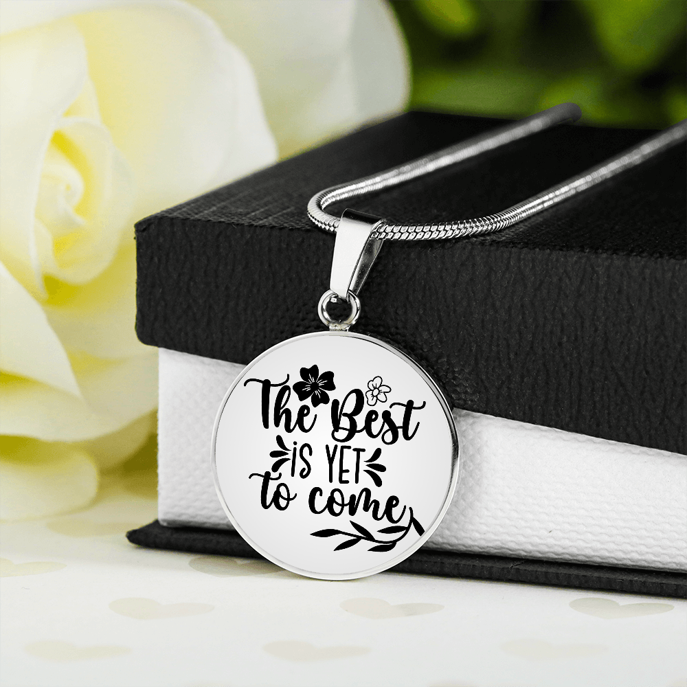 The best is yet to come gradient Circle Graphic Necklace