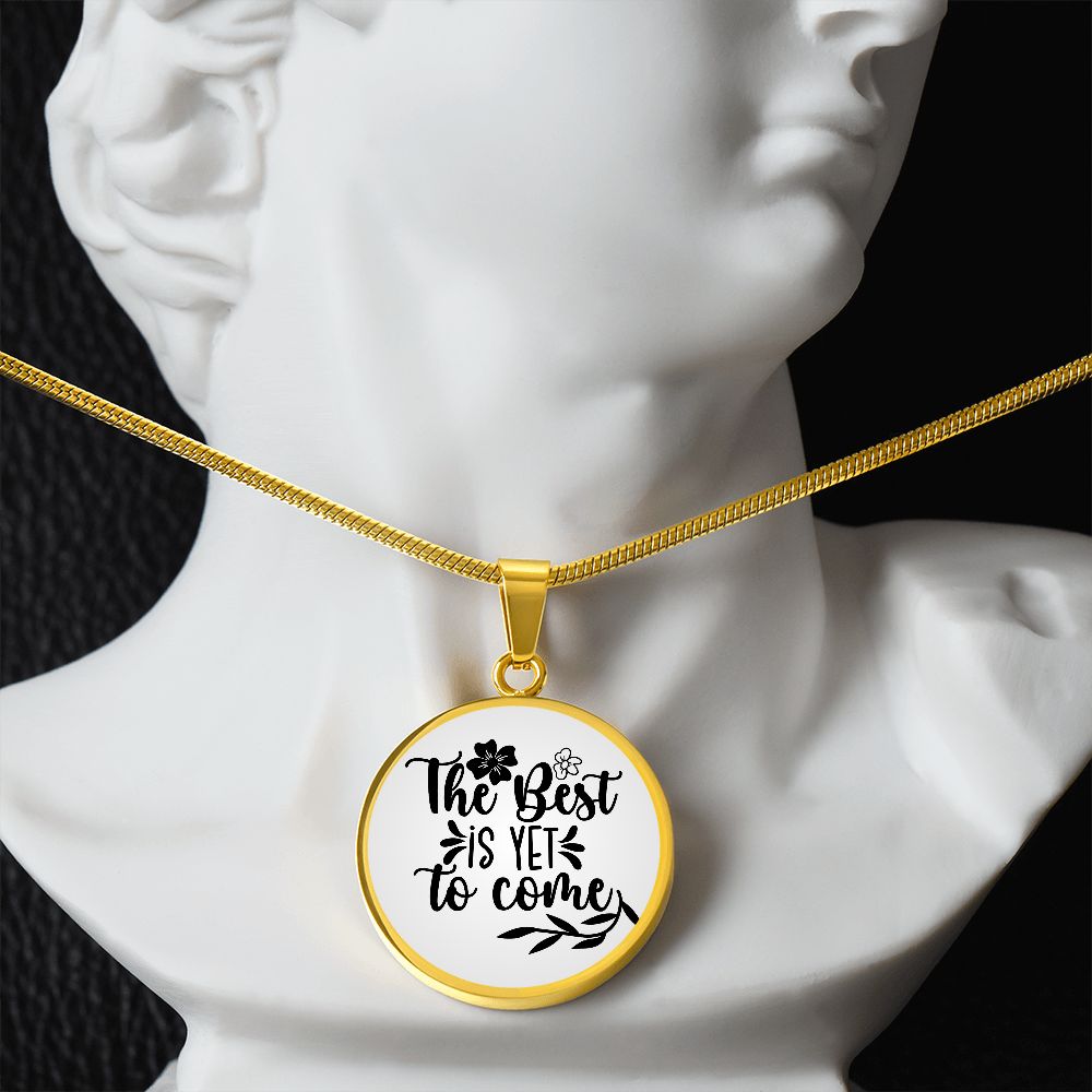 The best is yet to come gradient Circle Graphic Necklace