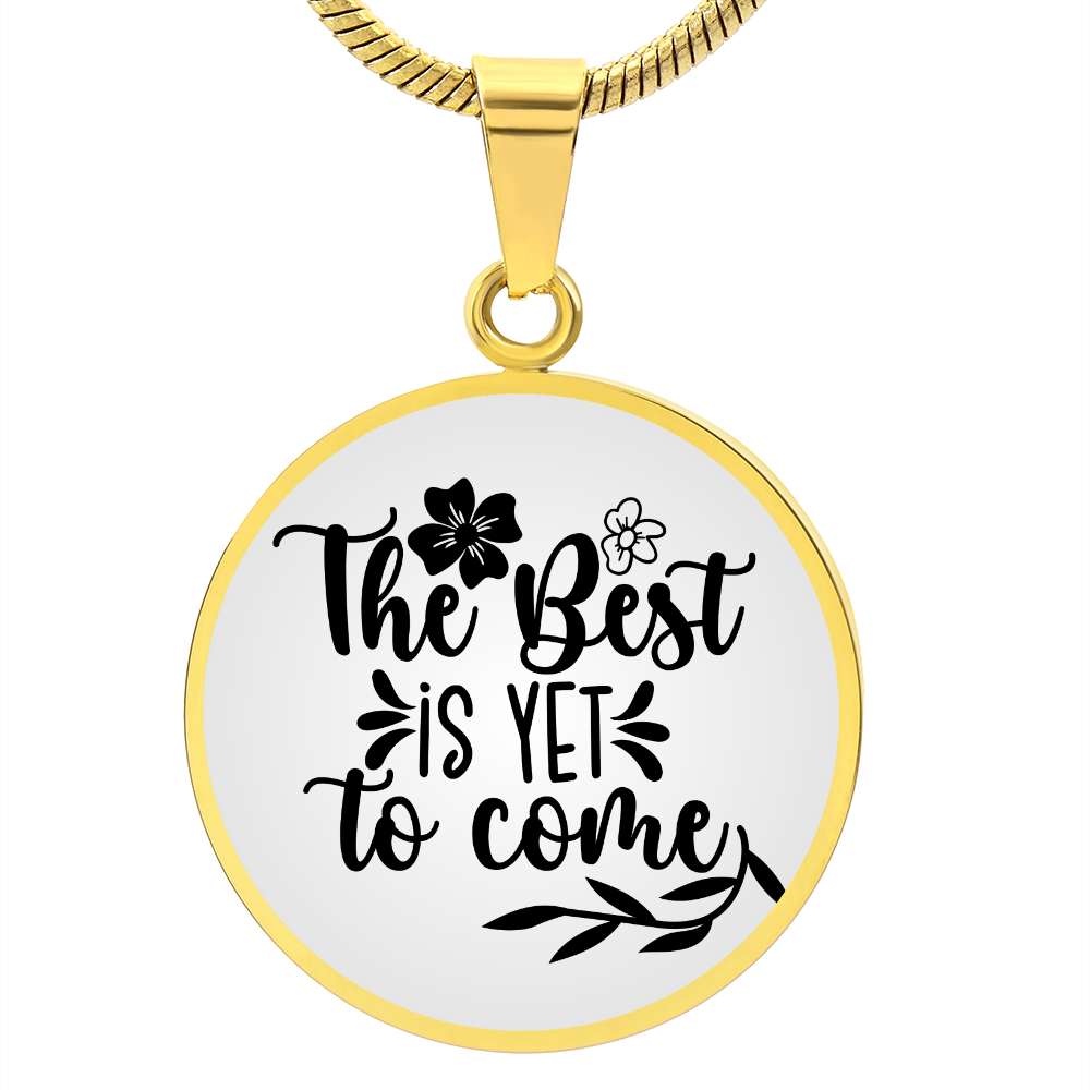 The best is yet to come gradient Circle Graphic Necklace