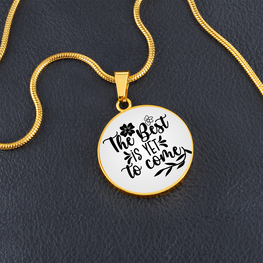 The best is yet to come gradient Circle Graphic Necklace