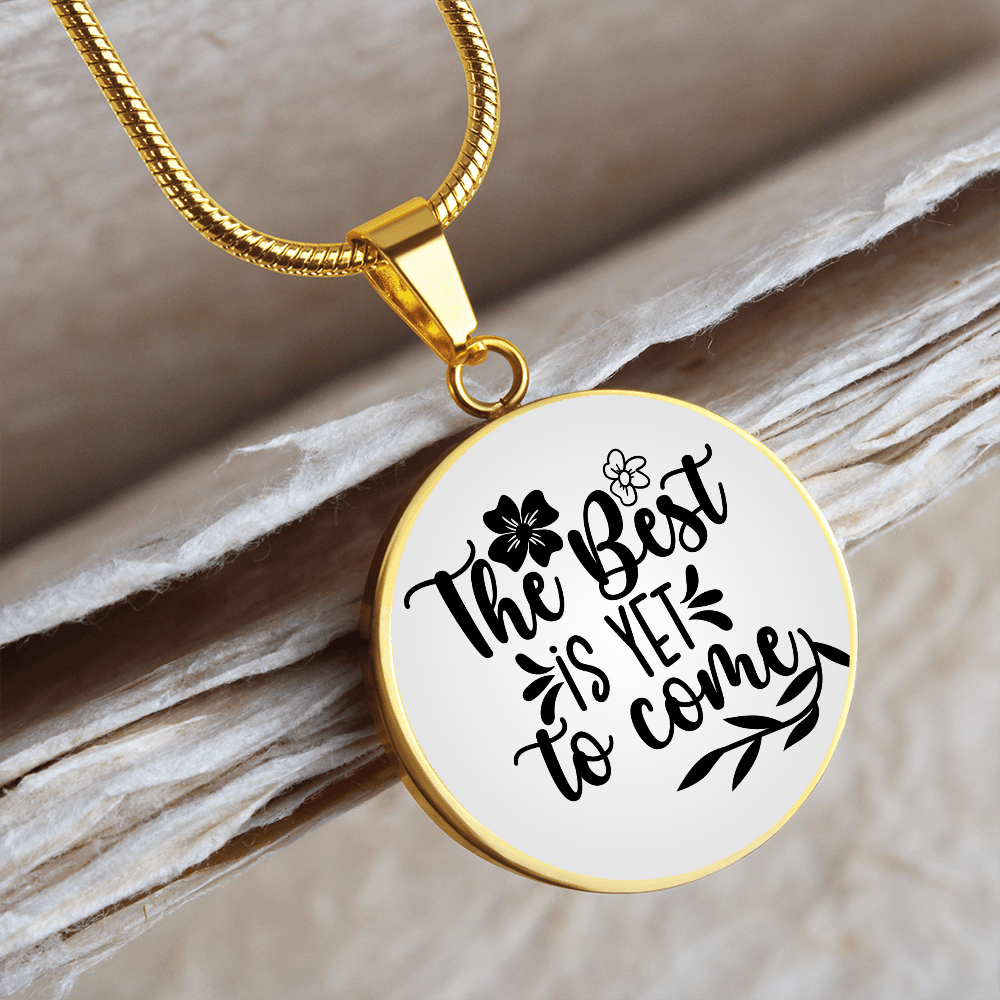 The best is yet to come gradient Circle Graphic Necklace