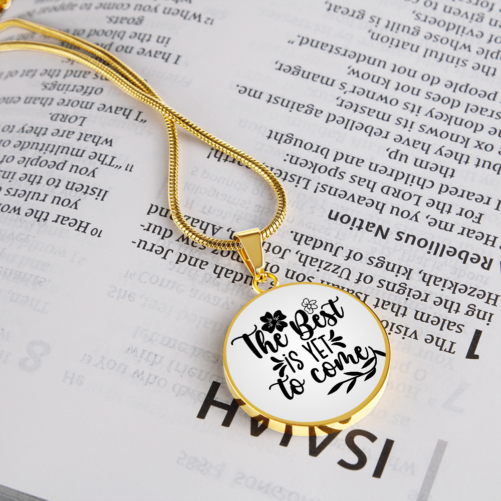 The best is yet to come gradient Circle Graphic Necklace